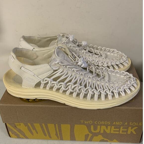 KEEN Men’s Size 11.5 UNEEK Classic Two Cord Sandals, Star White - Picture 4 of 10